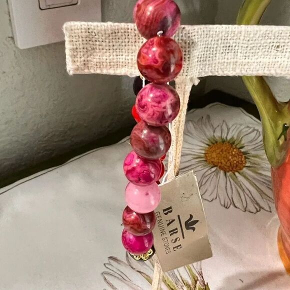 NWT Barse Genuine Stones Stretch Red Agate Bracelet #BJBR - Picture 5 of 9